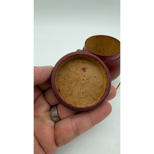 Red A Fine Antique Pennsylvania Red Painted Turned Folk Art Treenware Container, Circa 1910's For Sale - Image 8 of 12