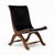 Pair of Mid-Century Black Leather and Wood Lounge Chairs by Valenti For Sale - Image 4 of 9