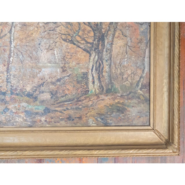 Early 20th Century 19th or 20th Century American Impressionist Wooded Landscape Painting, Signed Illegibly For Sale - Image 5 of 17