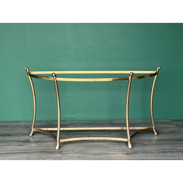 Vintage Italian Brass console table base This console base has some wear and vintage patina. See pictures and condition...