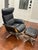 Img Space 5300 Ergo-Tilt Leather Recliner (T401 Tuxedo/Oak) For Sale - Image 9 of 9
