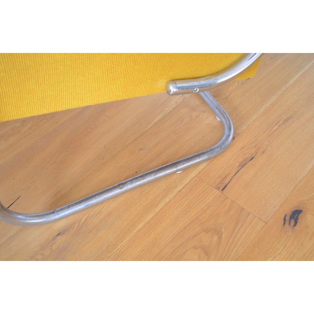 Yellow Tubular Steel Lounge Chair from Hayek Gottwald, 1930s For Sale - Image 8 of 9