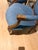 Pair of Ultra Suede Blue Louis Style Armchairs For Sale In Washington DC - Image 6 of 9