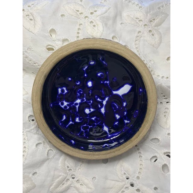 Vintage Mid Century Art Pottery Blue Ceramic Bowl Scandinavian Granna Keramik. In nice used shape. Please see photos for...