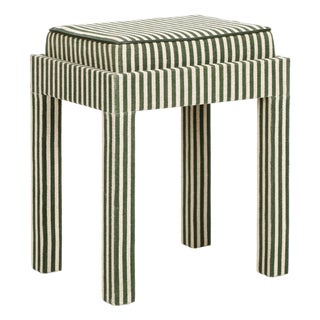 Kora Green Cotton Jute Stool For Sale