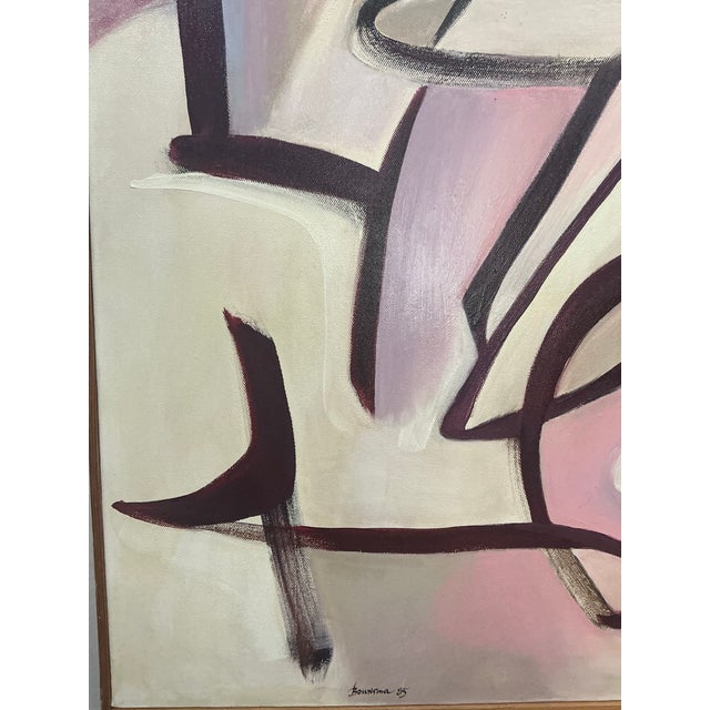 Vintage Abstract Oil on Canvas by Philip Bousma For Sale - Image 9 of 12