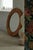 Large Round Wall Mirror in Pine attributed to Glasmäster Markaryd, Sweden, 1960s For Sale - Image 3 of 16