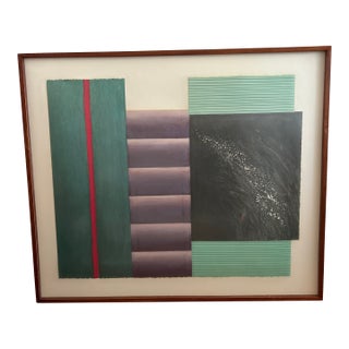 Mid 20th Century Judy Targon Original Abstract Paper Collage Framed For Sale
