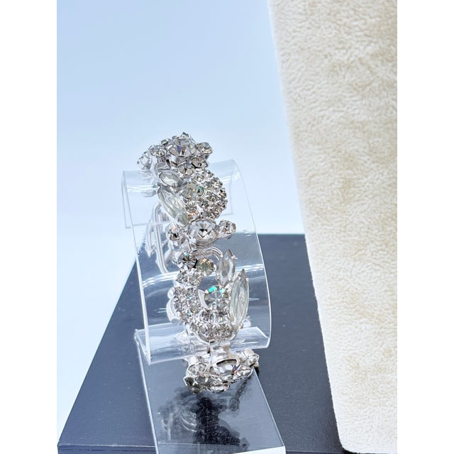 Mid-Century Modern Vintage Juliana D&e Clear & Smoky Topaz Rhinestone Necklace and Bracelet Set, Attributed For Sale - Image 3 of 16