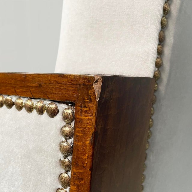 Brown Italian Art Deco Lounge Chairs in Wood and Grey Velvet, 1930s, Set of 2 For Sale - Image 8 of 13