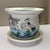 Vintage Chinese porcelain planter with its original matching tray, featuring an elegant hand‑painted crane scene...