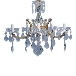 1980s Restored Italian Style Crystal Chandelier For Sale
