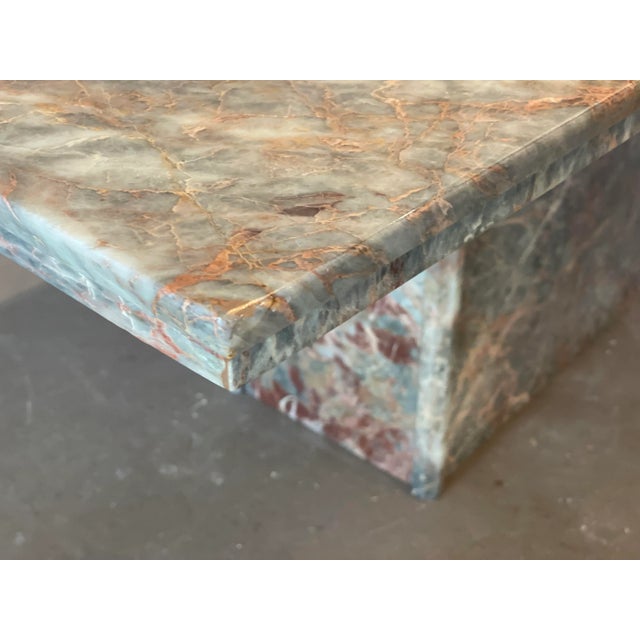 Stone 1980s Italian Fior Di Pesco Marble Postmodern Vintage Dining Table For Sale - Image 7 of 13