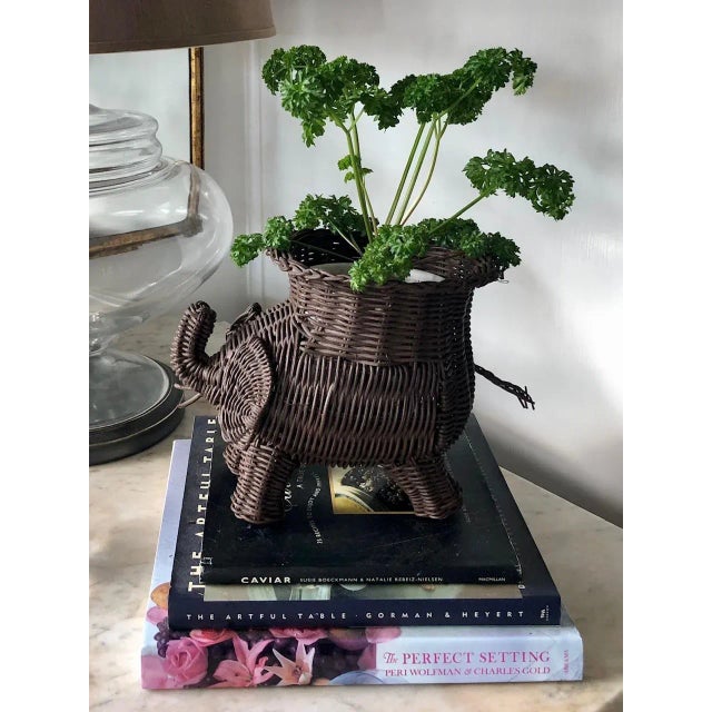 How adorable is this 1970's style Vintage Rattan Wicker Lucky Elephant Planter? I absolutely love it! So fresh and fun and...