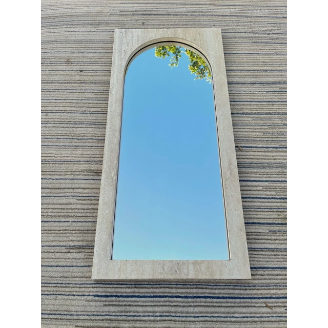 1980s Postmodern Marbleized Formica Wall Mirror For Sale - Image 4 of 10