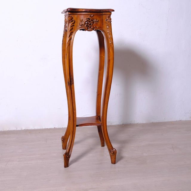 French Louis XV Style Walnut Pedestal, 1930s For Sale - Image 9 of 18