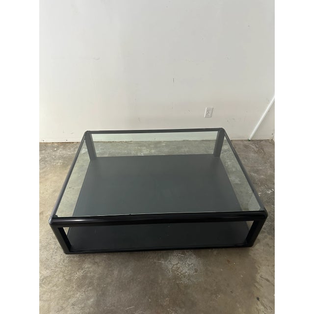 Pace Collection 1960s Mid-Century Modern Black Lacquer Wood and Glass Coffee Table Attributed to Pace Collection For Sale - Image 4 of 12