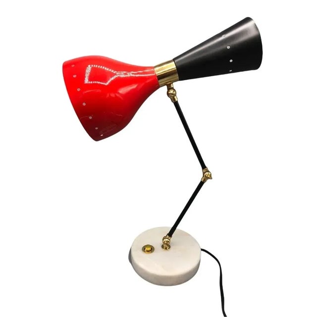 Modern Brass Adjustable Desk Lamp With Marble Base Chairish