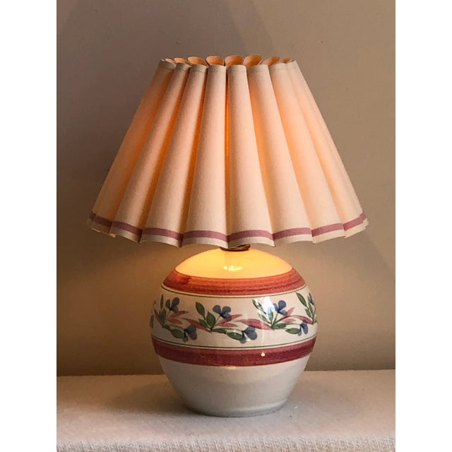 Vintage Hand-Glazed Floral Pottery Lamps — a Pair For Sale - Image 10 of 12