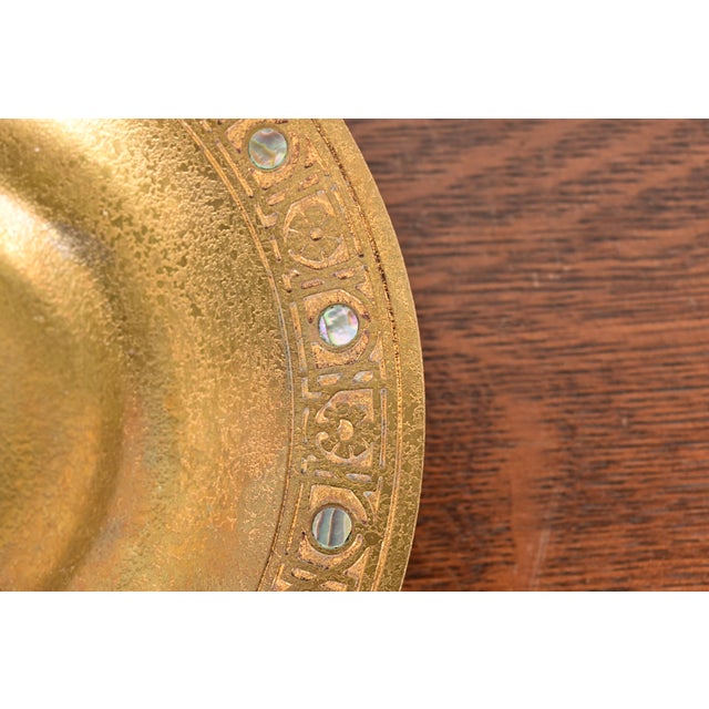 Tiffany Studios New York Bronze Doré Bowl With Abalone Inlay For Sale In South Bend - Image 6 of 10