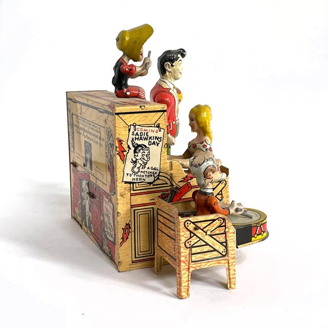 1940s Lil' Abner Dogpatch Band Tin Litho Windup Unique Art Co. For Sale - Image 4 of 9