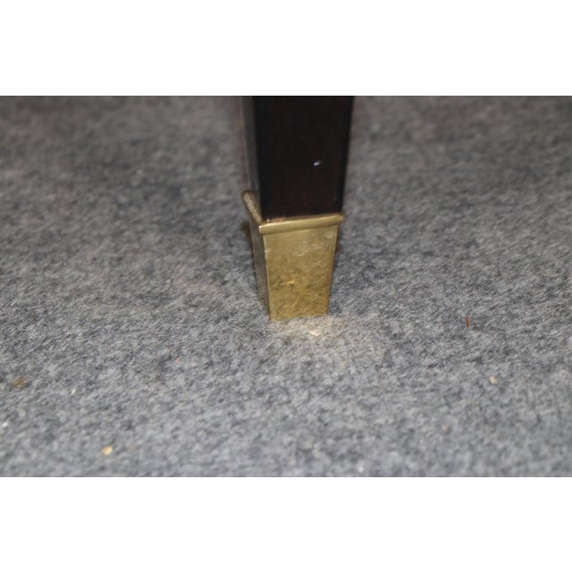 20th C. Italian French Deco Onyx and Ebonized Console Table With Brass Accents For Sale - Image 9 of 11