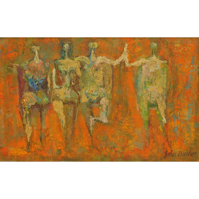 Abstract Figural Painting by John Bashor, 1950s | Chairish