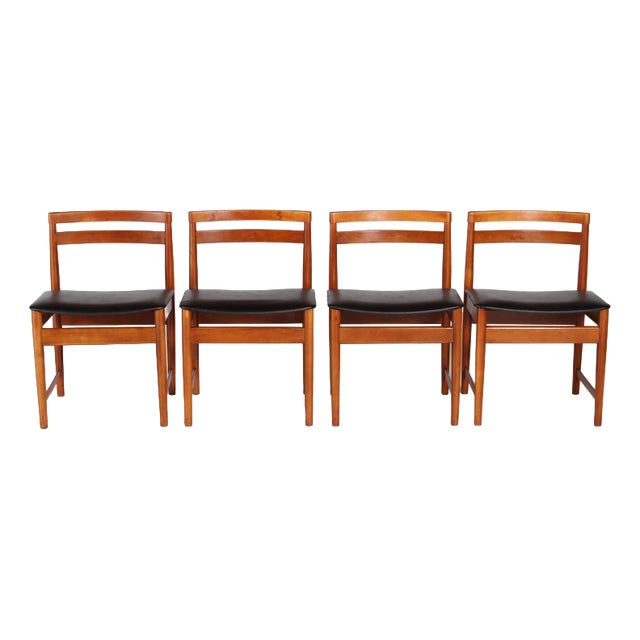 Mid-Century Teak Chairs, 1970s, Set of 4 For Sale