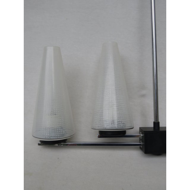 French Chrome & Glass Ceiling Lamp, 1960s For Sale - Image 11 of 18