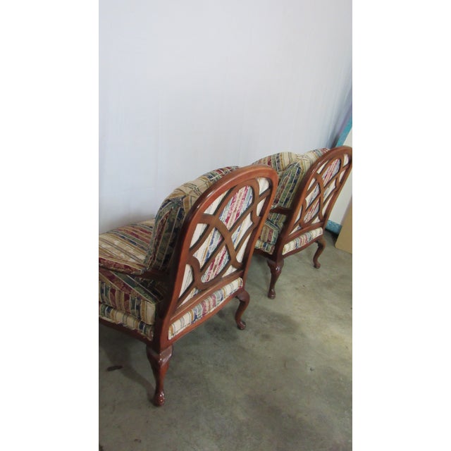 Wood Pair of 1980s Thomasville Club Chairs Designer French For Sale - Image 7 of 7