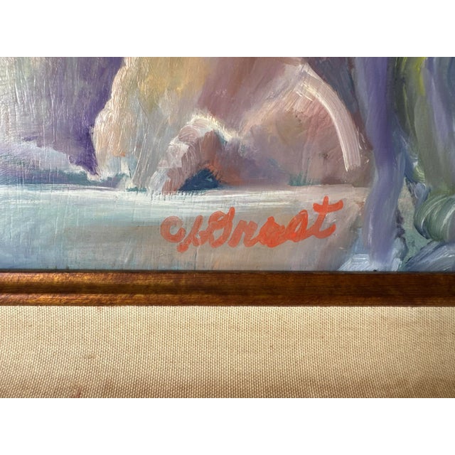 Brown 1980’s Vintage Parisian Landscape Oil Painting, Signed For Sale - Image 8 of 12