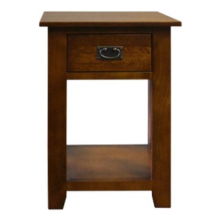 Crafters and Weavers Mission 1 Drawer Nightstand - Walnut For Sale