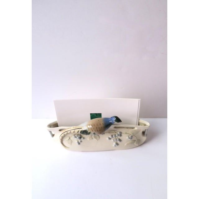 Early 20th Century Peacock or Pheasant Bird Desk Letter Mail Holder For Sale - Image 5 of 12