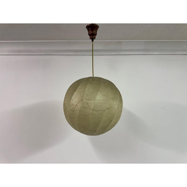 1960s Mid-Century Modern Italian Round Cocoon Pendant Lamp, 1960s For Sale - Image 5 of 9