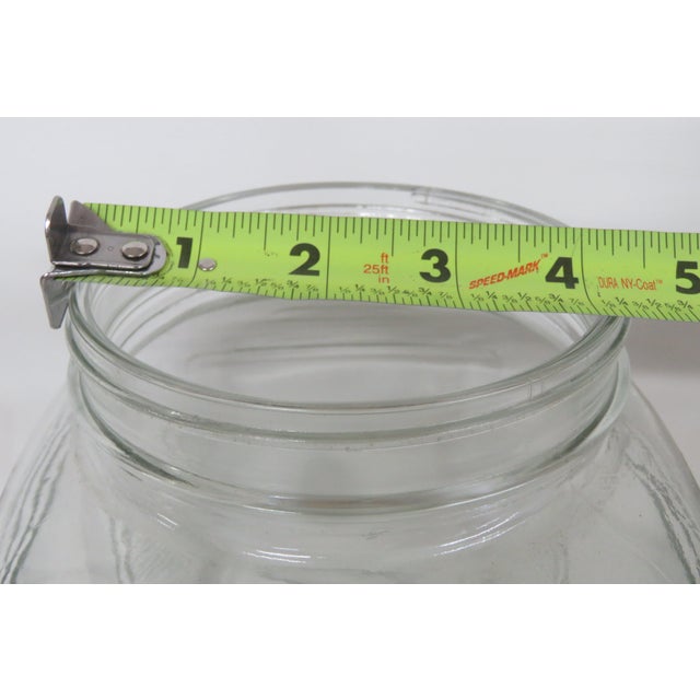 Transparent Anchor Hocking Large Square Cookie Jar Cannister Container With Green Lid 4480b For Sale - Image 8 of 15