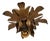 Flat Florentine Ceiling Lamp with Gold-Bronze Metal Frame, 1980s For Sale