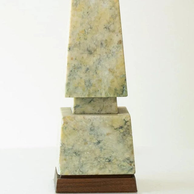 Ceramic Marble Table Lamp with Beige Silk Lampshade attributed to R. Houben, 1970s For Sale - Image 7 of 10