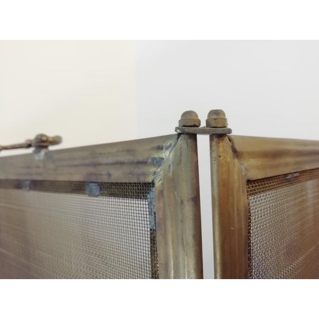 Large Brass Fireplace Spark Guard, Italy, 1930s For Sale - Image 4 of 9