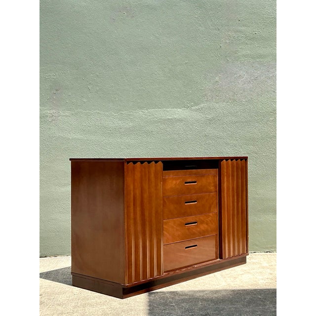 Mid 20th Century Vintage Edward Wormley for Dunbar Sliding Door Sideboard For Sale - Image 5 of 12