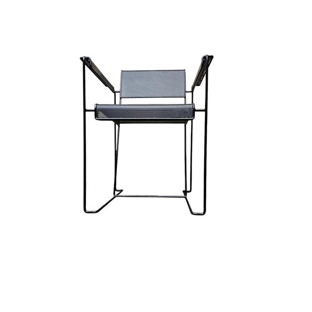 Contemporary Minimalist Steel Perforated Chair, Netherlands, 1970s For Sale - Image 3 of 9