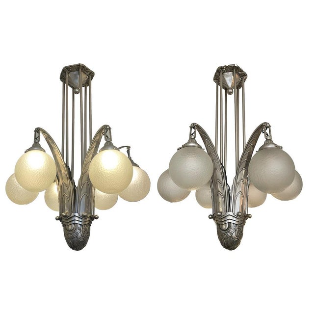 Art Deco Ceiling Lamp by Simonet Frères, 1930 For Sale - Image 13 of 13
