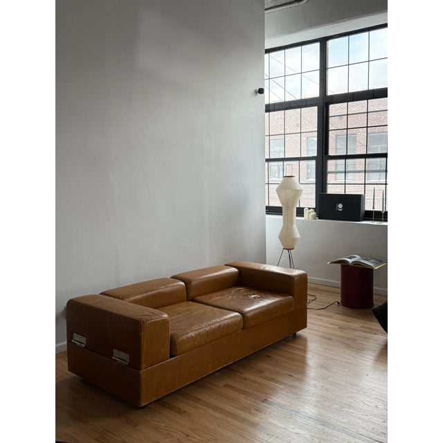 Daybed Sofa in Caramel Leather Upholste by Tito Agnoli, Cinova, 1960s For Sale - Image 9 of 10