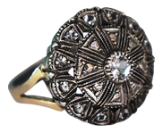 Gold and Silver Shower Ring with Zirconias