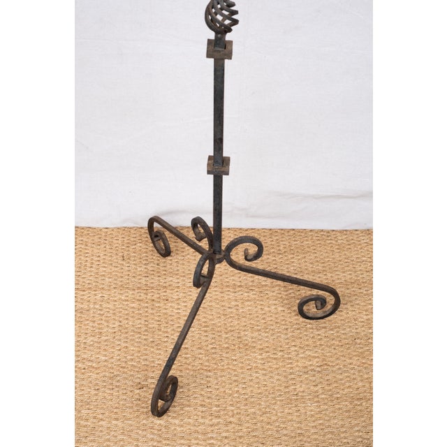 Black Late 20th Century Pair of Wrought Iron Candelabra For Sale - Image 8 of 8