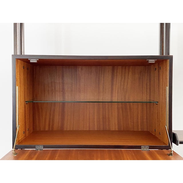 Mid-Century Italian Modern Free-Standing Bookshelf in Wood and Brass, 1960s For Sale - Image 10 of 18