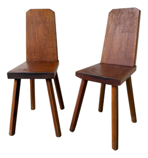 Brutalist Oak Chairs, 1950s, Set of 2