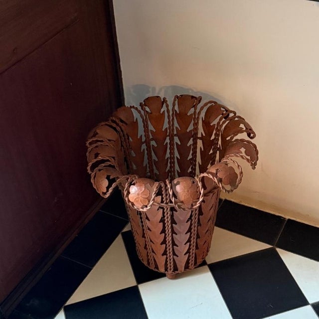Vintage Art Nouveau Umbrella Stand in Sheet Metal, 1960s For Sale - Image 9 of 12