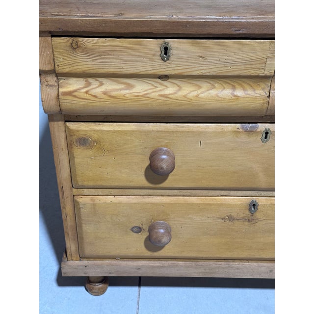 Brown Antique Pine Two Over Two Drawers - Chest of Drawers From England For Sale - Image 8 of 18