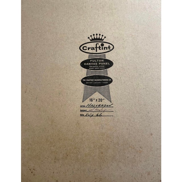 1960s African American Woman Original Oil Painting 1960s Portrait - Signed For Sale - Image 5 of 5