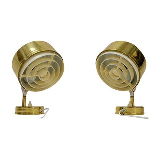 Vintage Swedish Gold Lamps from BJS Skellefteå, 1960s, Set of 2 For Sale